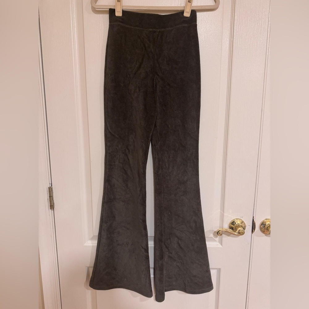 Olive Green Corduroy Bootcut Pants